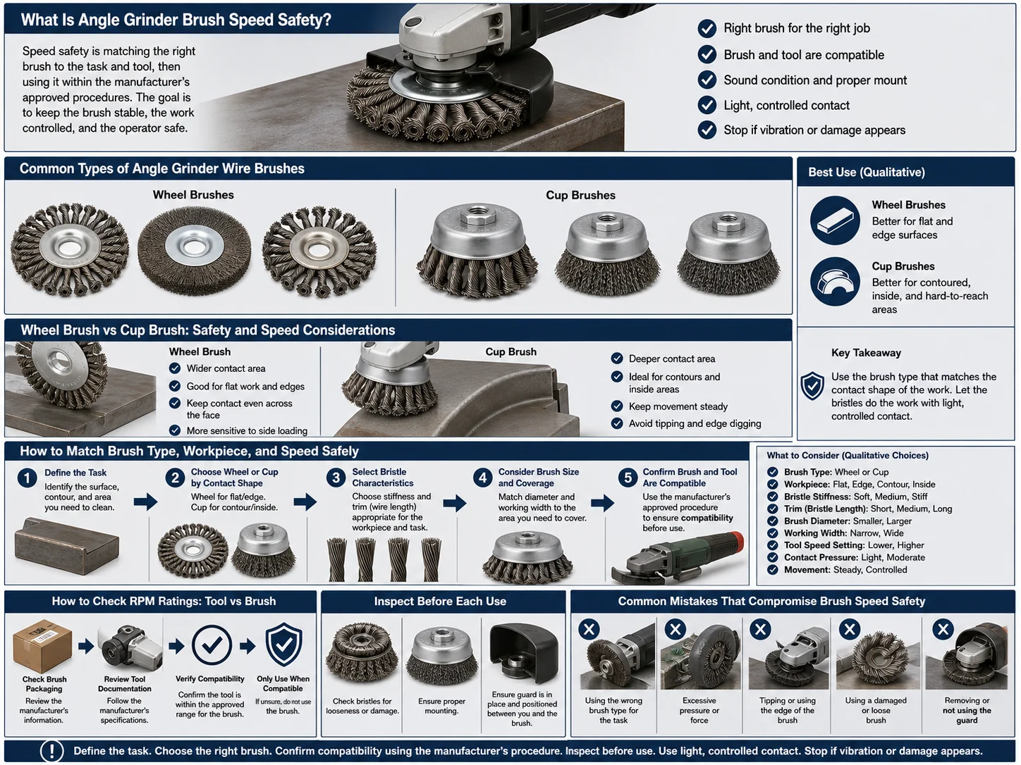 Angle Grinder Brushes: Matching Brush, Workpiece and Speed