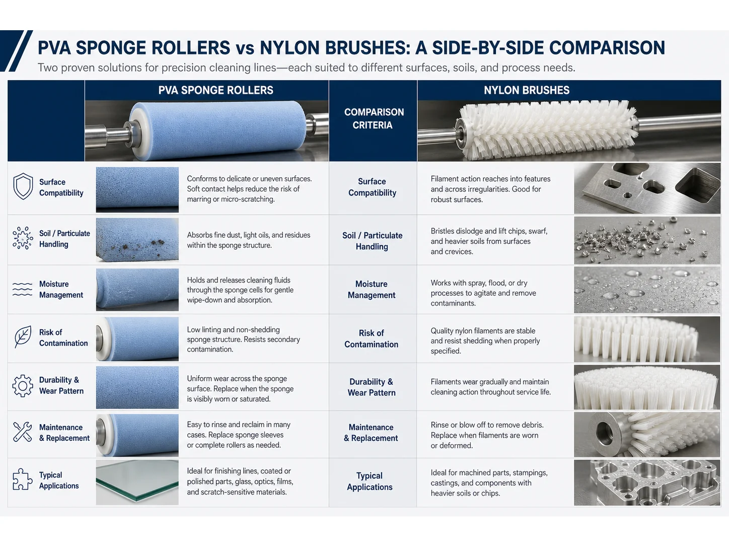 PVA Sponge vs Nylon Brush: Which Fits Precision Cleaning?