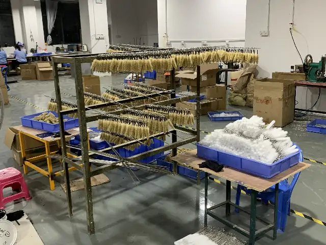 Brush products prepared for quality inspection
