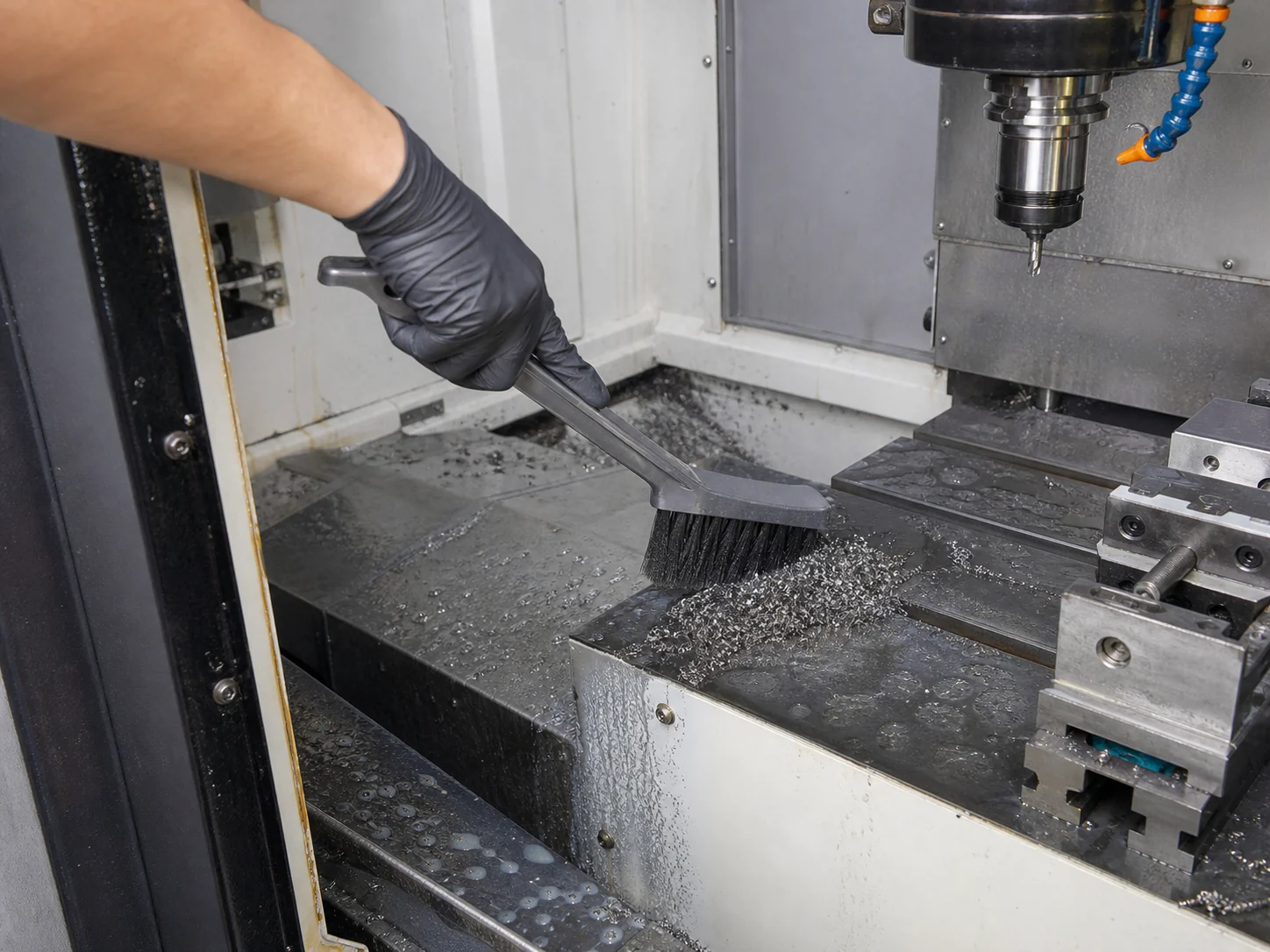 CNC Machine Chip Cleaning