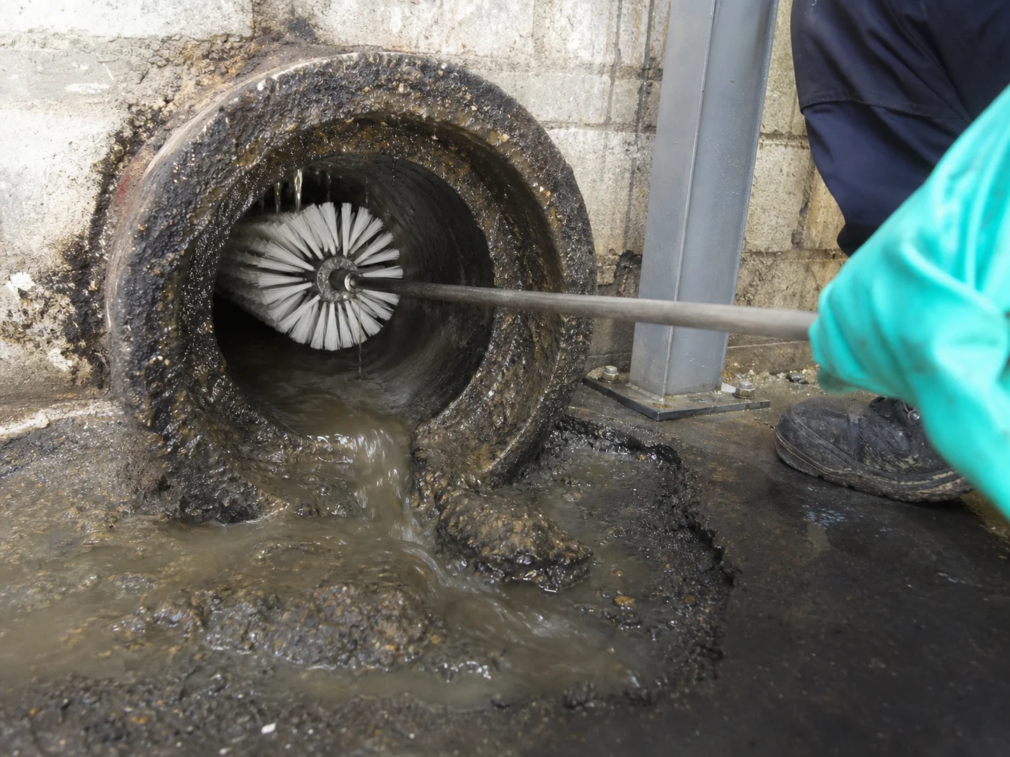 Drain and Sewer Pipe Sludge Cleaning