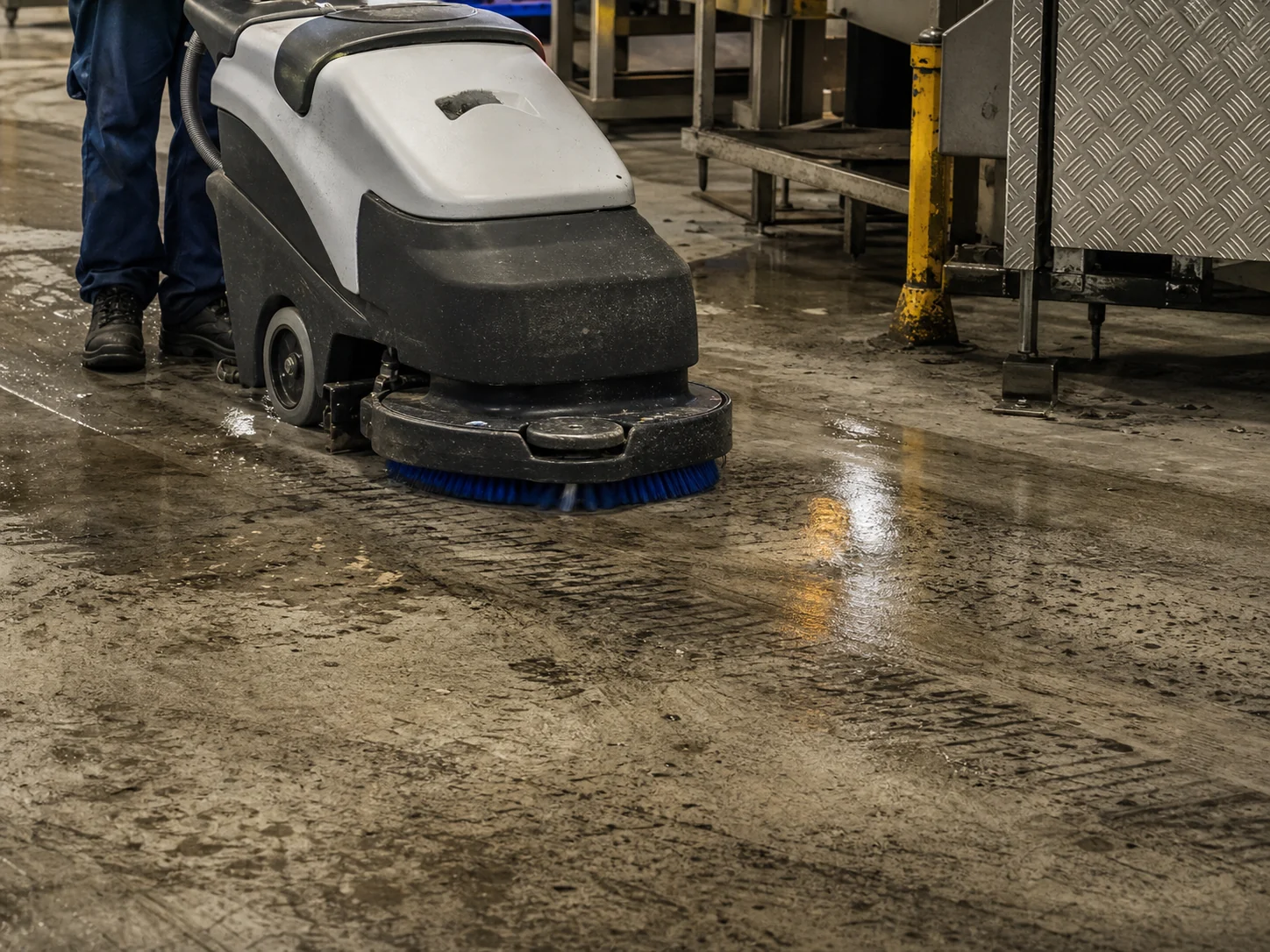 Heavy Grease Industrial Floor Cleaning