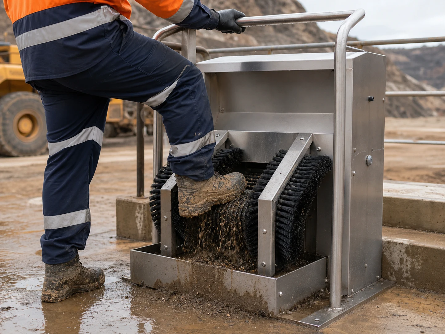 Mining Boot Cleaning & Heavy-Duty Footwear Brush Use