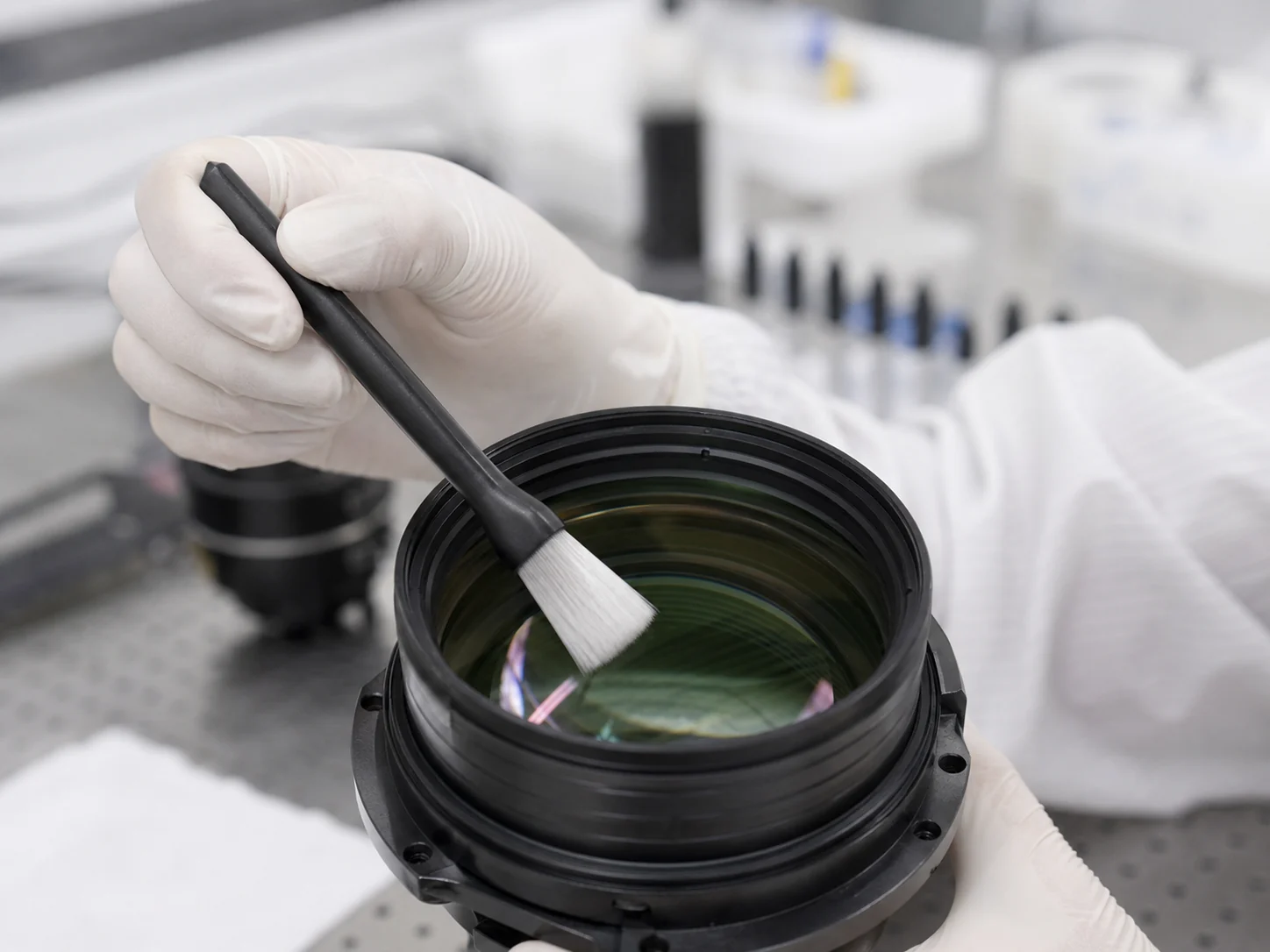 Optical Lens Surface Dust Removal