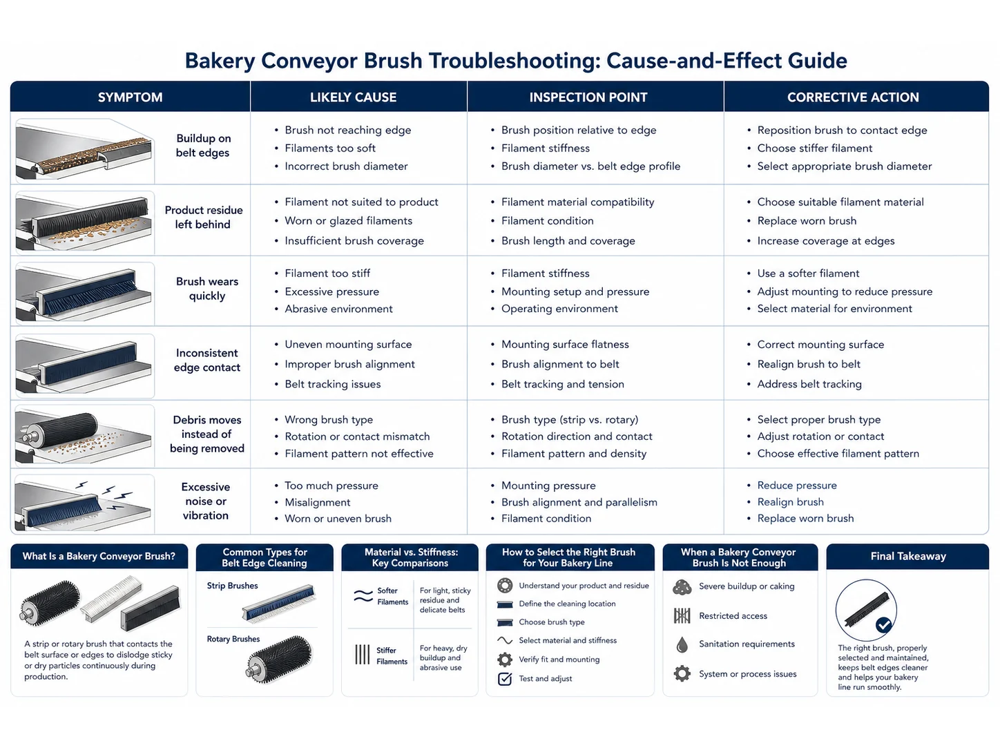 How to Choose Bakery Conveyor Brush for Belt Edge Contamination