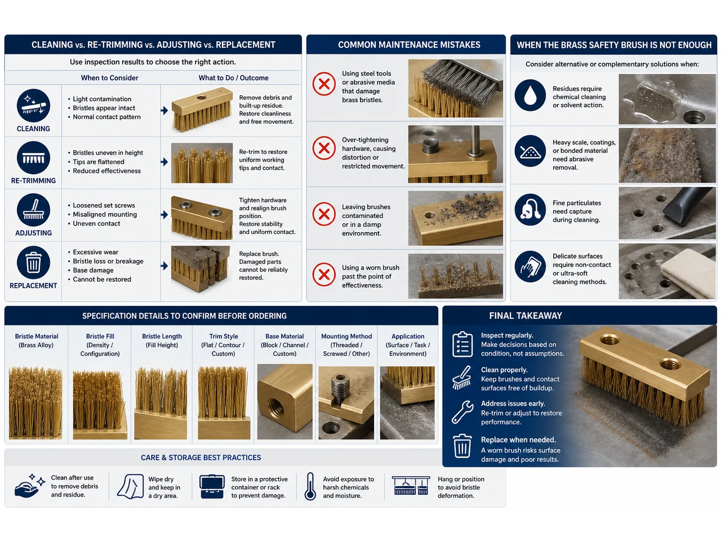 How to Maintain Brass Brushes Used in Spark-Sensitive Maintenance Areas