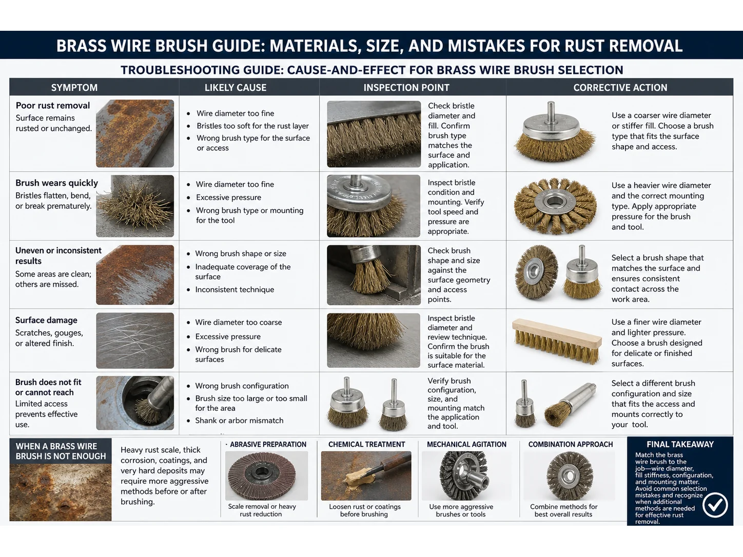 Brass Wire Brush Guide: Materials, Size, and Mistakes for Rust Removal