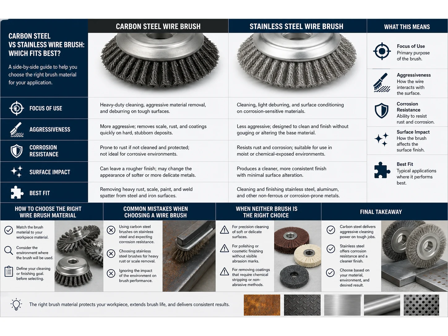 Carbon Steel vs Stainless Wire Brush: Which Fits Best? cleaning brush guide