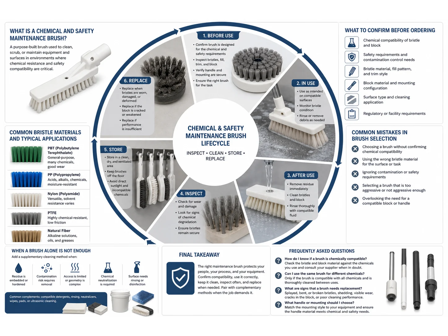 How to Choose Maintenance Brushes for Chemical or Safety-Sensitive Areas