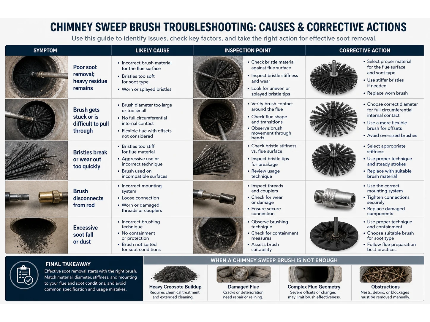 Chimney Sweep Brush Guide: Materials, Size, and Mistakes for Chimney Soot