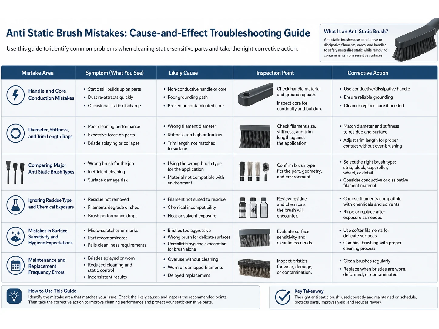 Common Anti Static Brush Mistakes in Static-Sensitive Parts and How to Avoid Them