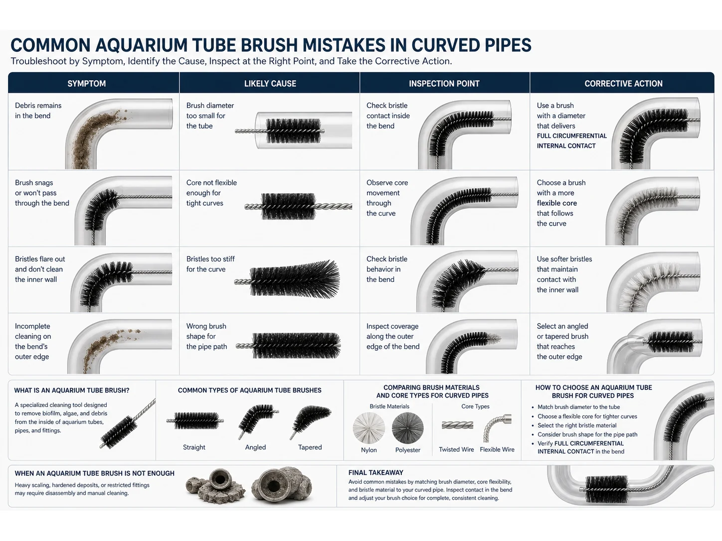 Common Aquarium Tube Brush Mistakes in Curved Pipes and How to Avoid Them