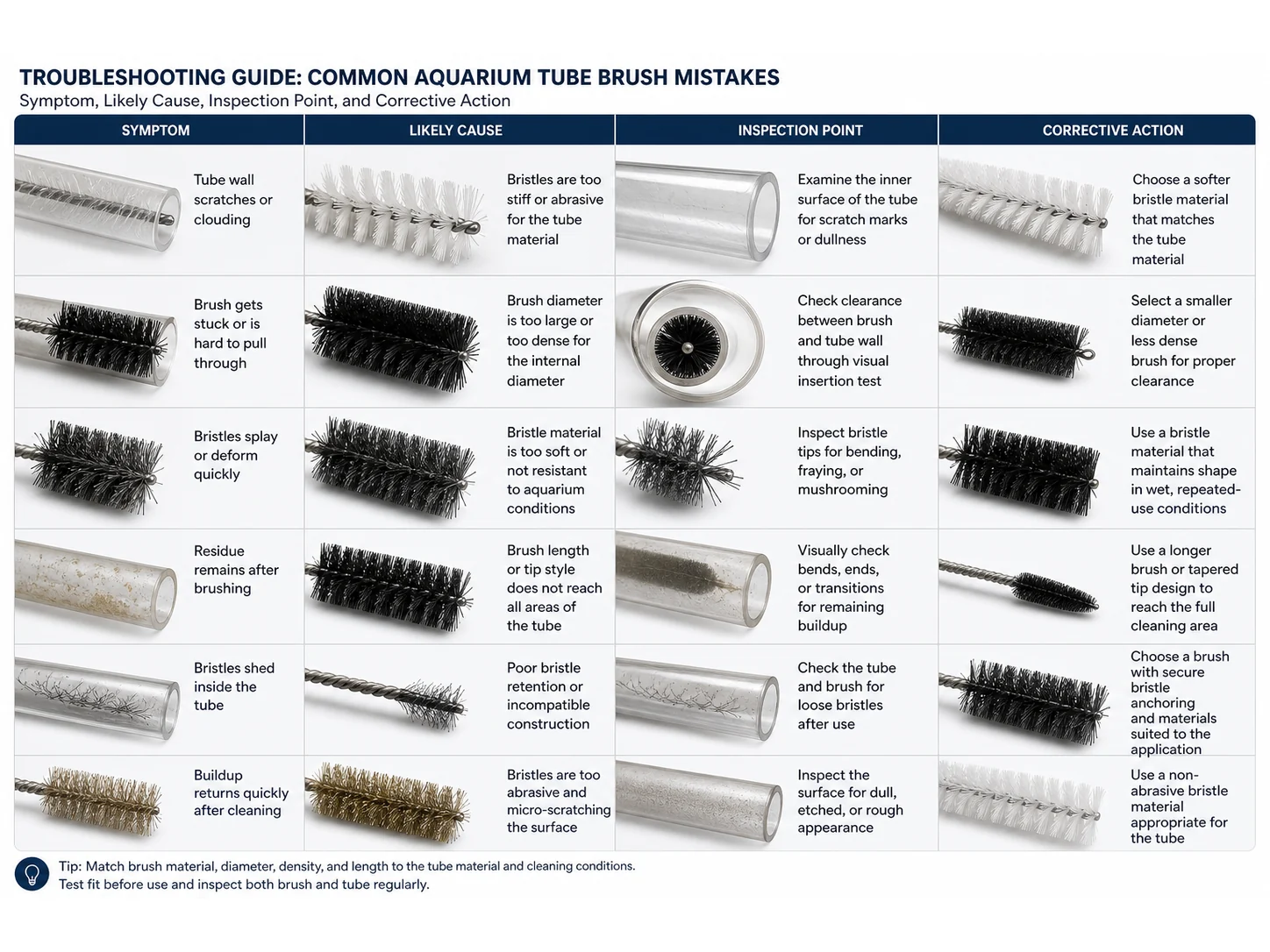 Common Aquarium Tube Brush Mistakes in Small Internal Diameters and How to Avoid Them
