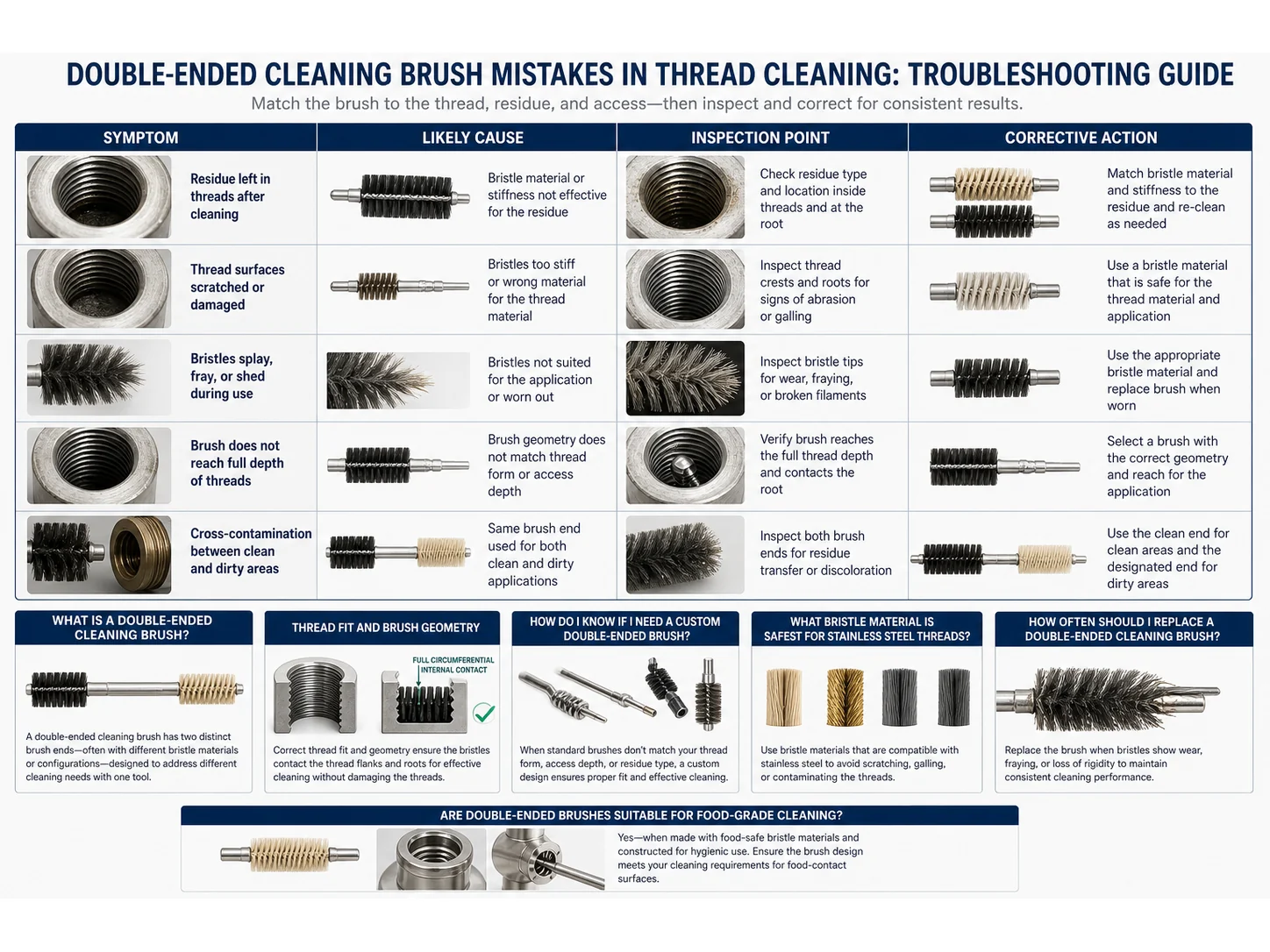 Common Double Ended Cleaning Brush Mistakes in Thread Cleaning and How to Avoid Them