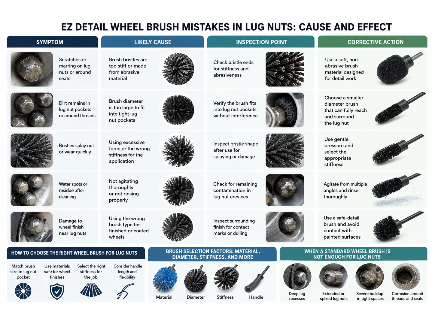 Common EZ Detail Wheel Brush Mistakes in Lug Nuts and How to Avoid Them