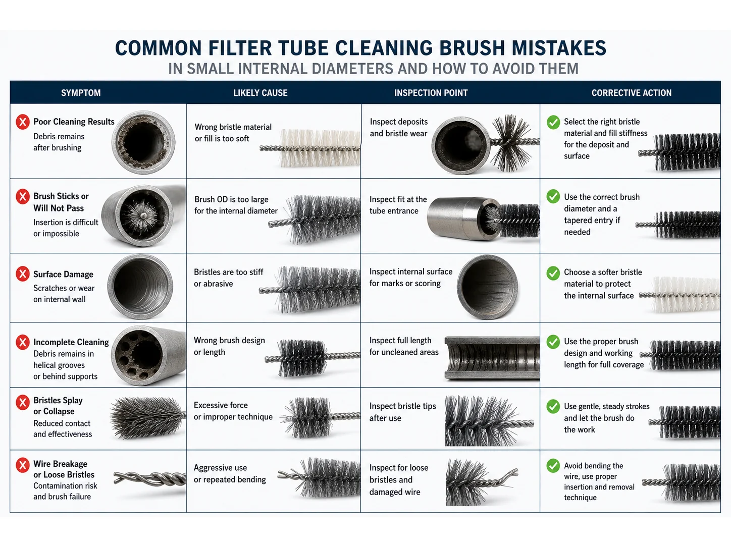 Common Filter Tube Cleaning Brush Mistakes in Small Internal Diameters and How to Avoid Them