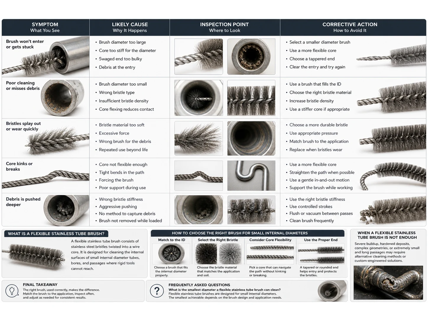 Common Flexible Stainless Tube Brush Mistakes in Small Internal Diameters and How to Avoid Them