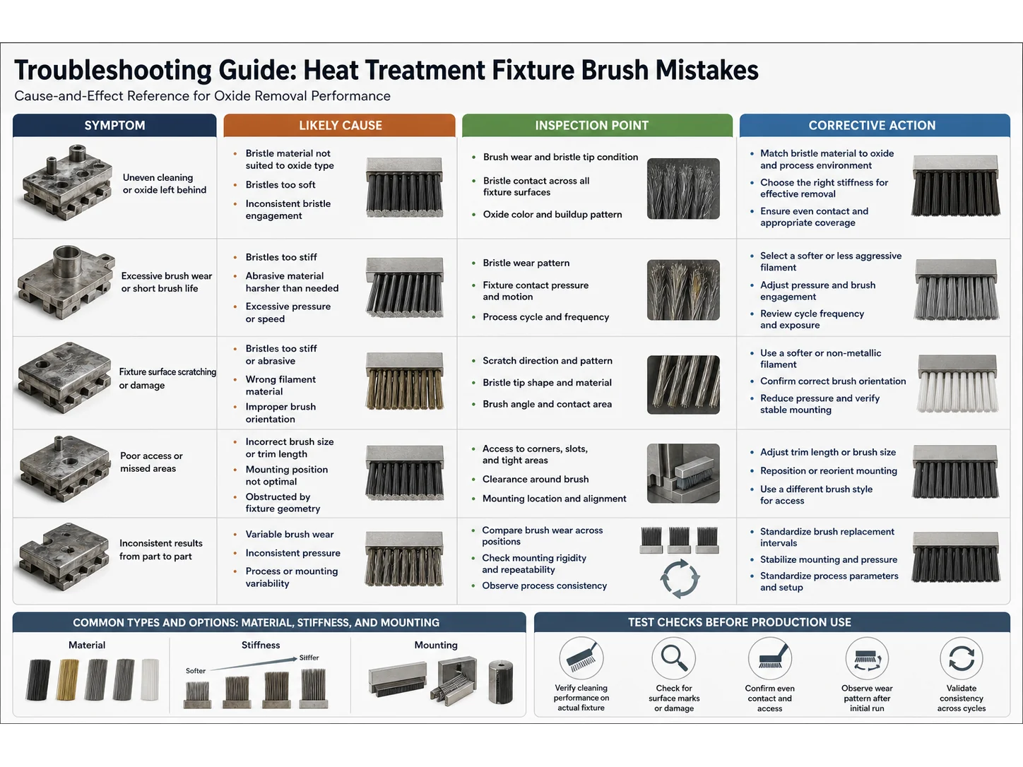 Common Heat Treatment Fixture Brush Mistakes in Oxide Removal and How to Avoid Them