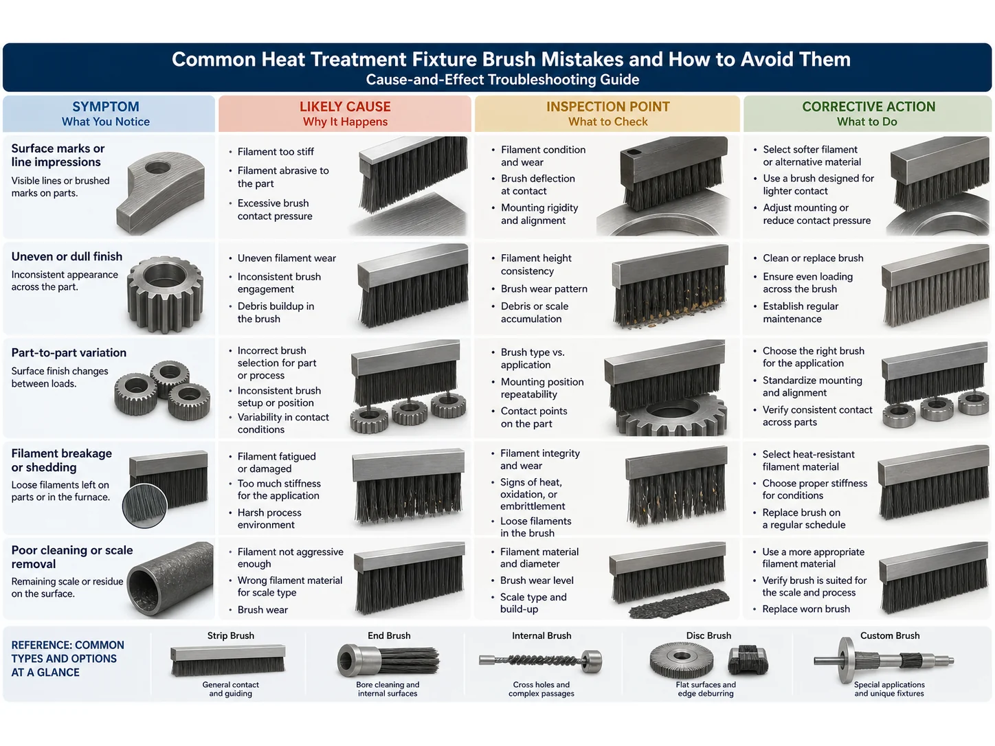 Common Heat Treatment Fixture Brush Mistakes in Surface Finish Control and How to Avoid Them