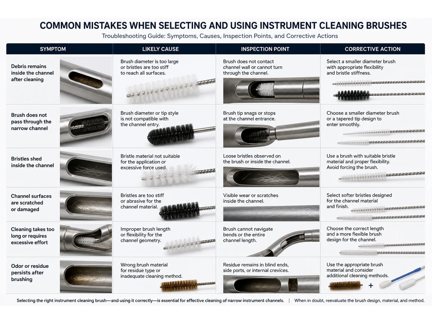 Common Instrument Cleaning Brush Mistakes in Narrow Instrument Channels and How to Avoid Them