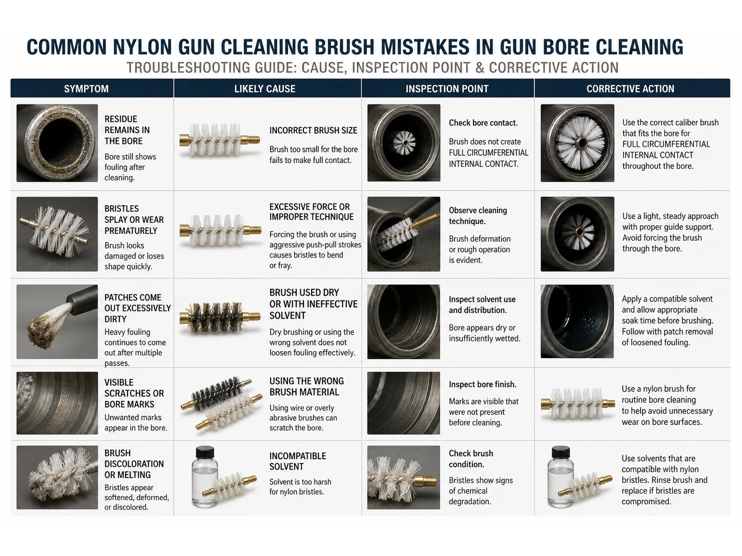Common Nylon Gun Cleaning Brush Mistakes in Gun Bore Cleaning and How to Avoid Them