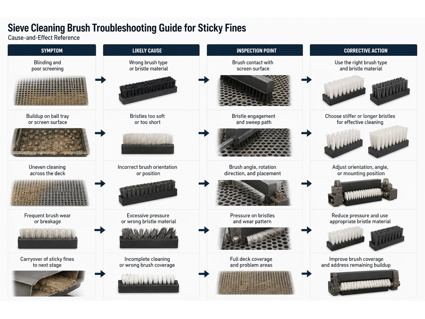 Common Sieve Cleaning Brush Mistakes in Sticky Fines and How to Avoid Them