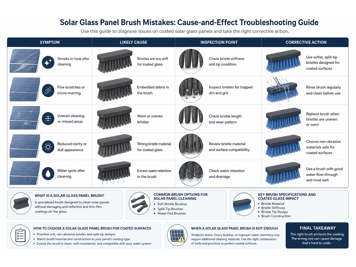 Common Solar Glass Panel Brush Mistakes in Coated Glass and How to Avoid Them