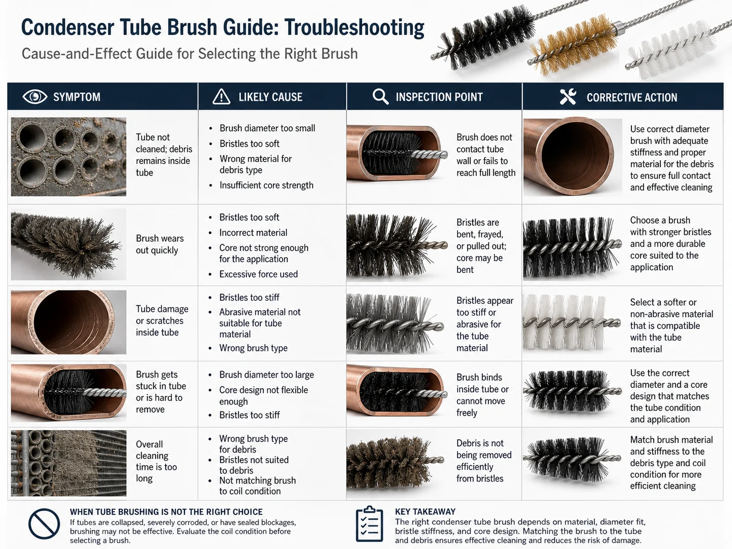 Condenser Tube Brush Guide: Materials, Size, and Mistakes for HVAC Coils cleaning brush guide