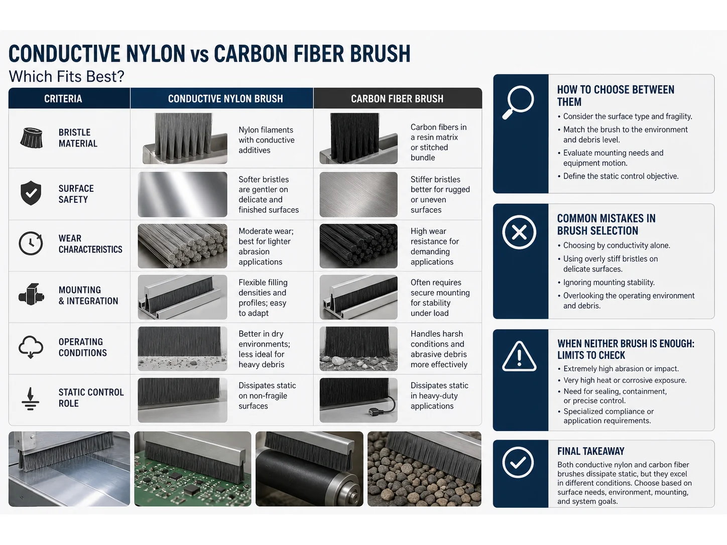 Conductive Nylon vs Carbon Fiber Brush: Which Fits Best?