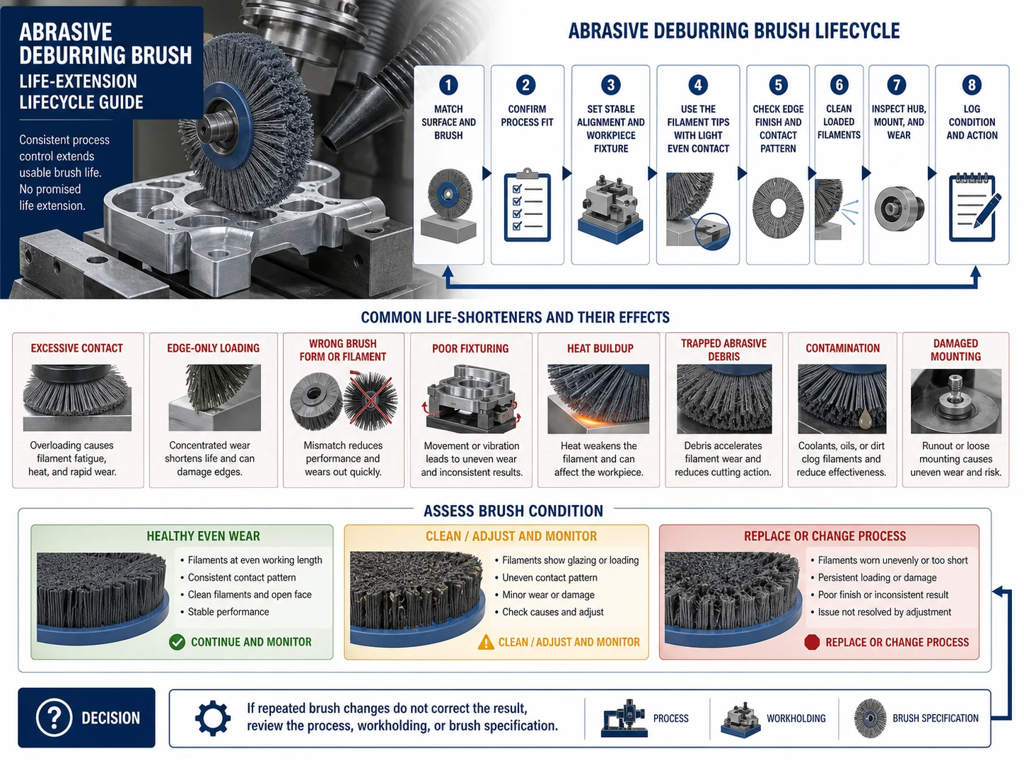 Extending Brush Life in Abrasive Deburring Applications