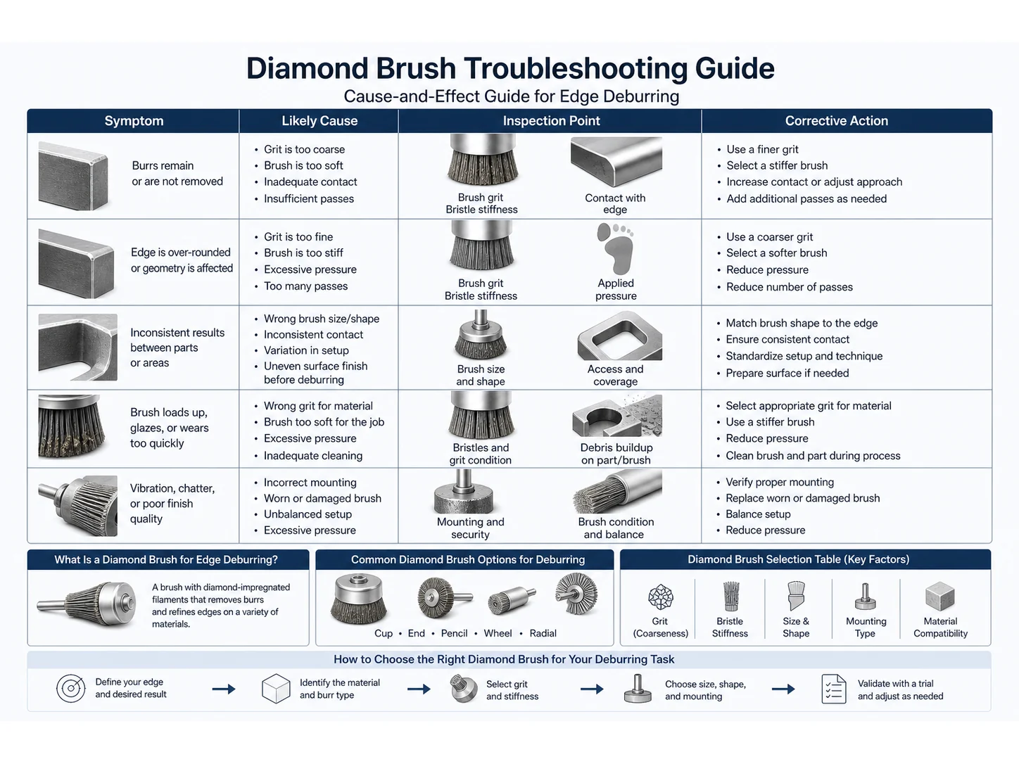 Diamond Brush Guide: Materials, Size, and Mistakes for Edge Deburring