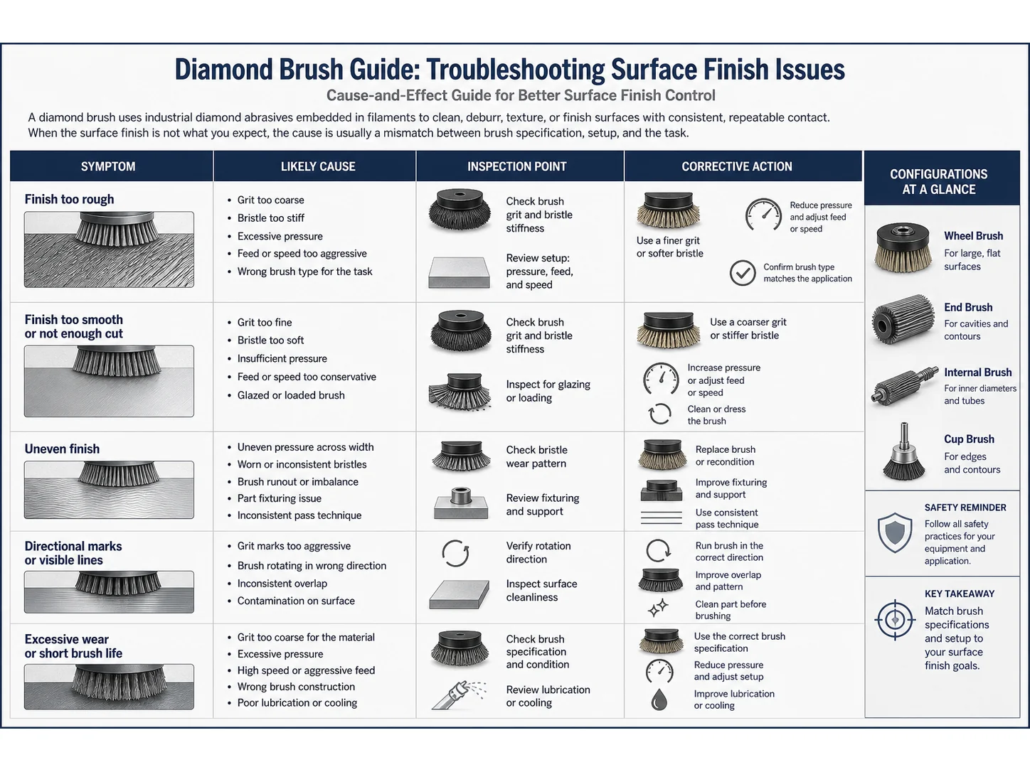 Diamond Brush Guide: Materials, Size, and Mistakes for Surface Finish Control