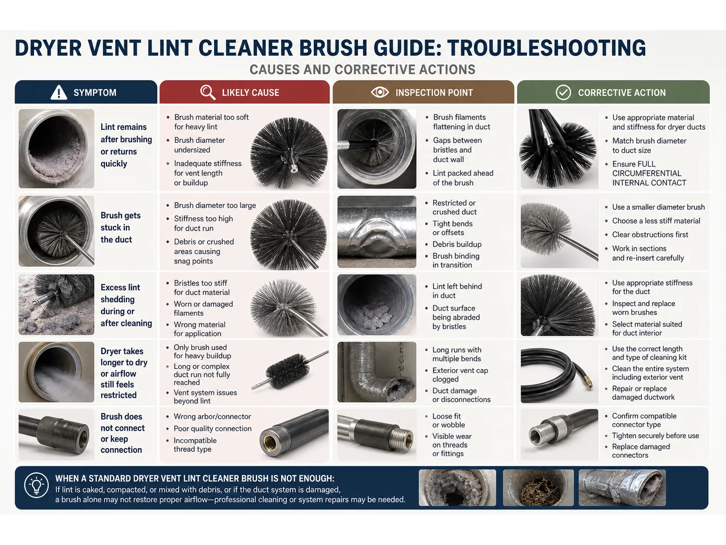 Dryer Vent Lint Cleaner Brush Guide: Materials, Size, and Mistakes for Dryer Ducts