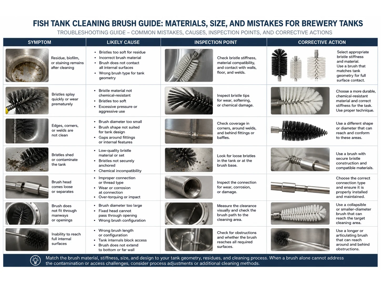 Fish Tank Cleaning Brush Guide: Materials, Size, and Mistakes for Brewery Tanks