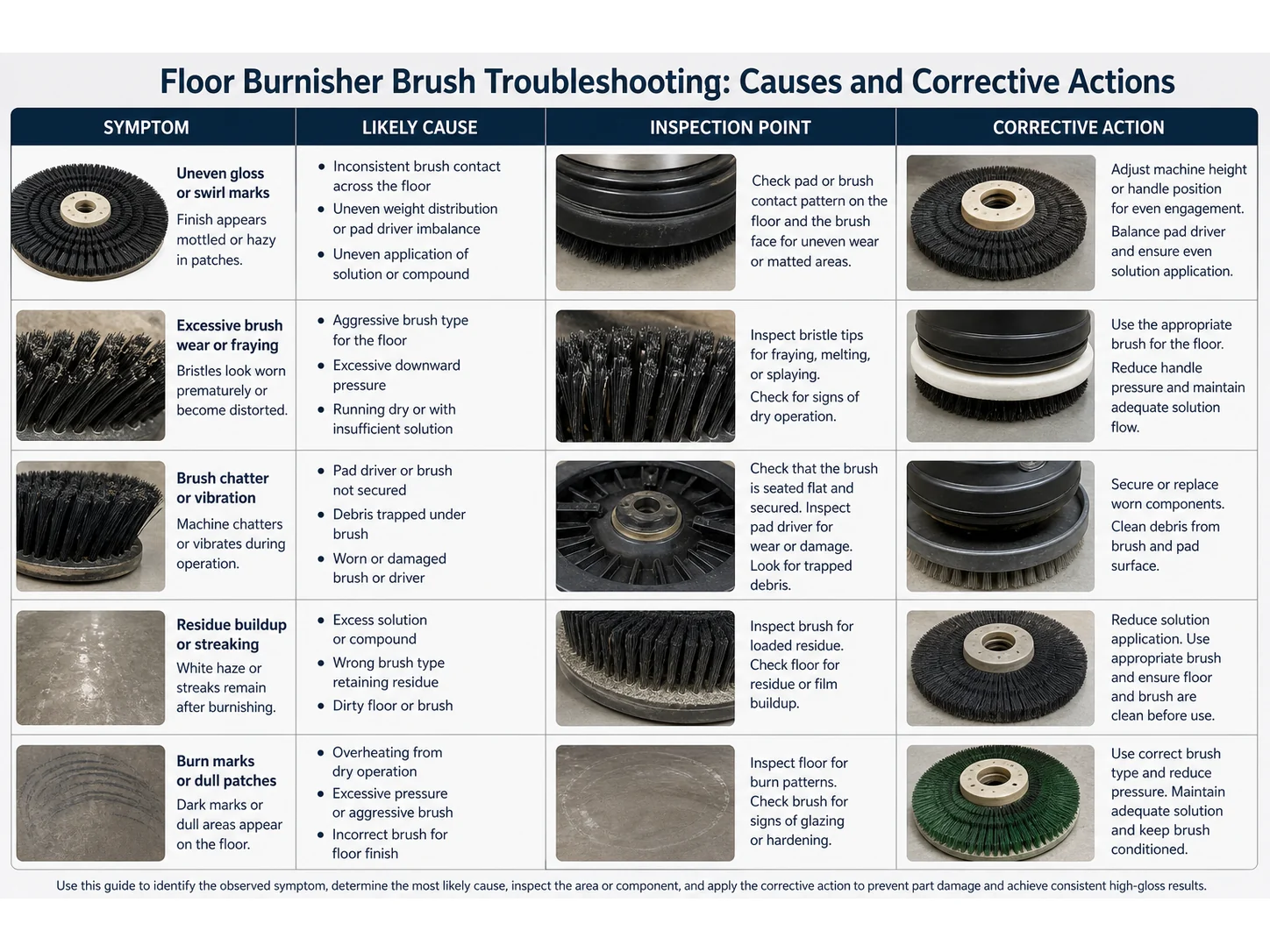 How to Optimize Floor Burnisher Brush Without Part Damage cleaning brush guide