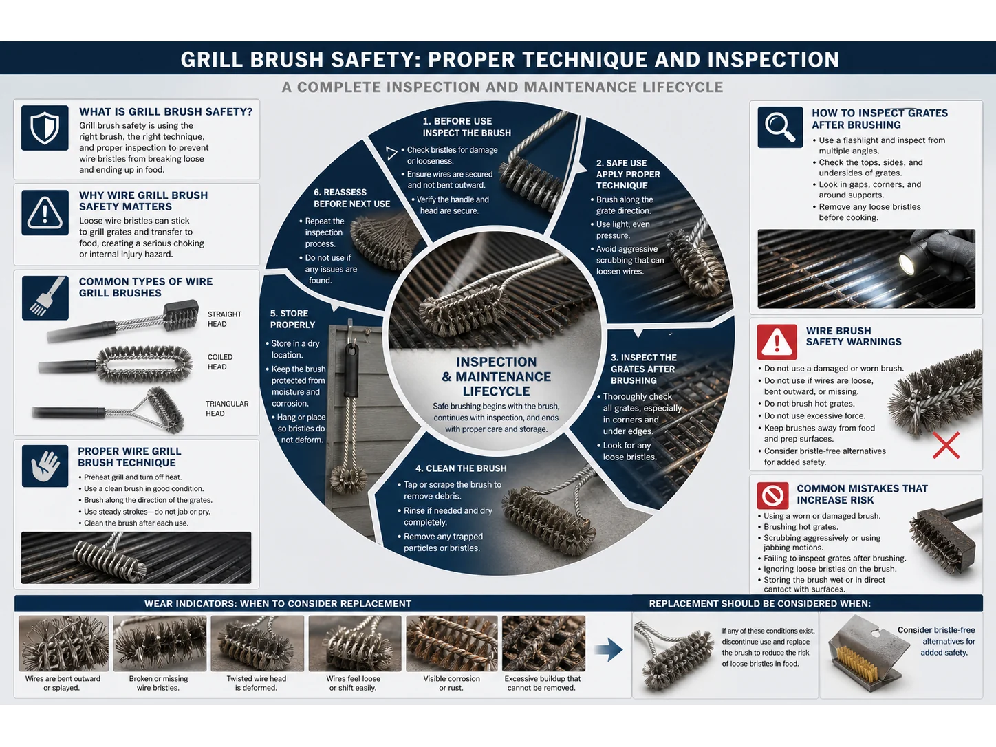 Grill Brush Safety: Proper Technique and Inspection