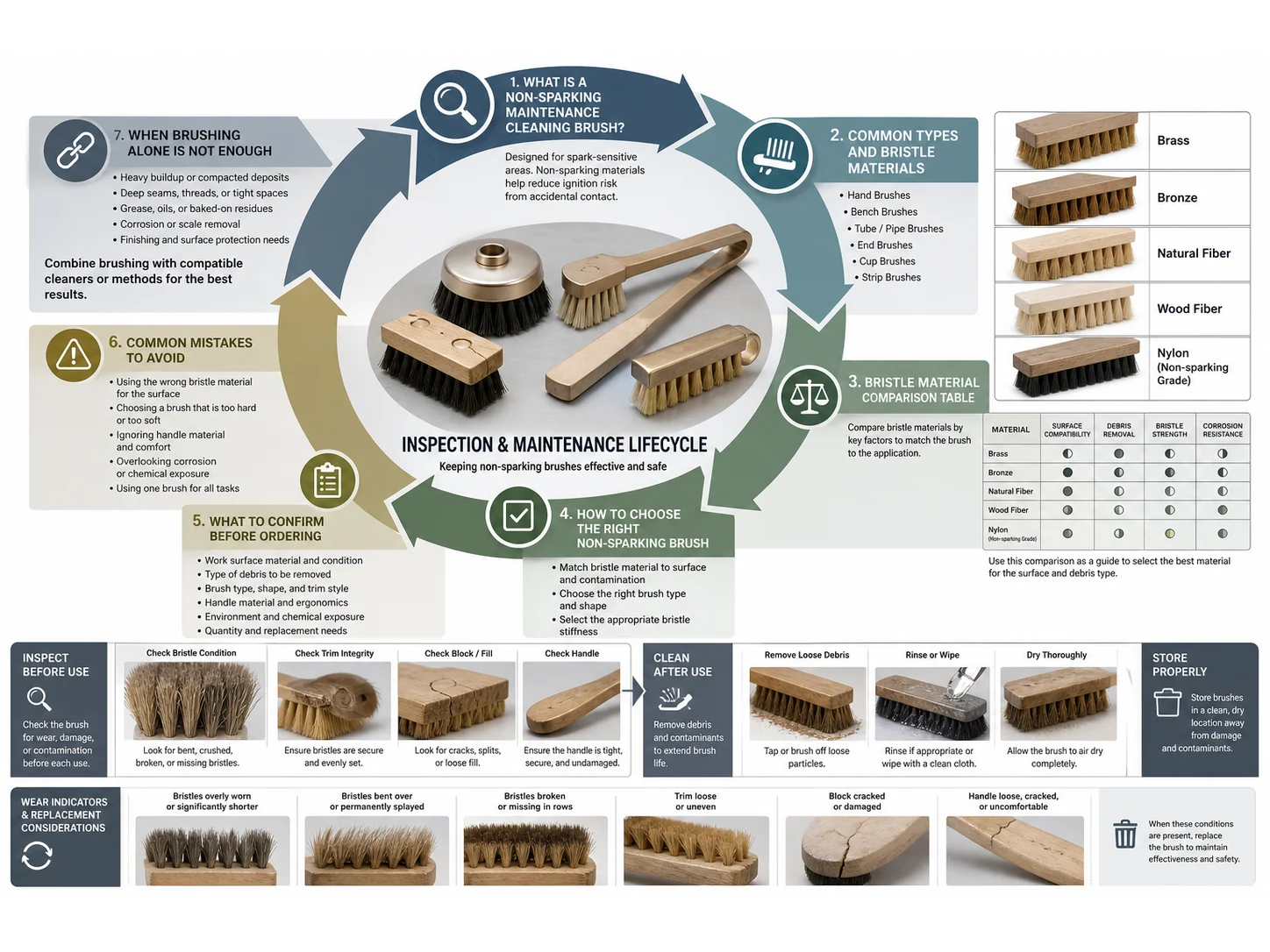 How to Choose Maintenance Brushes for Spark-Sensitive Work Areas