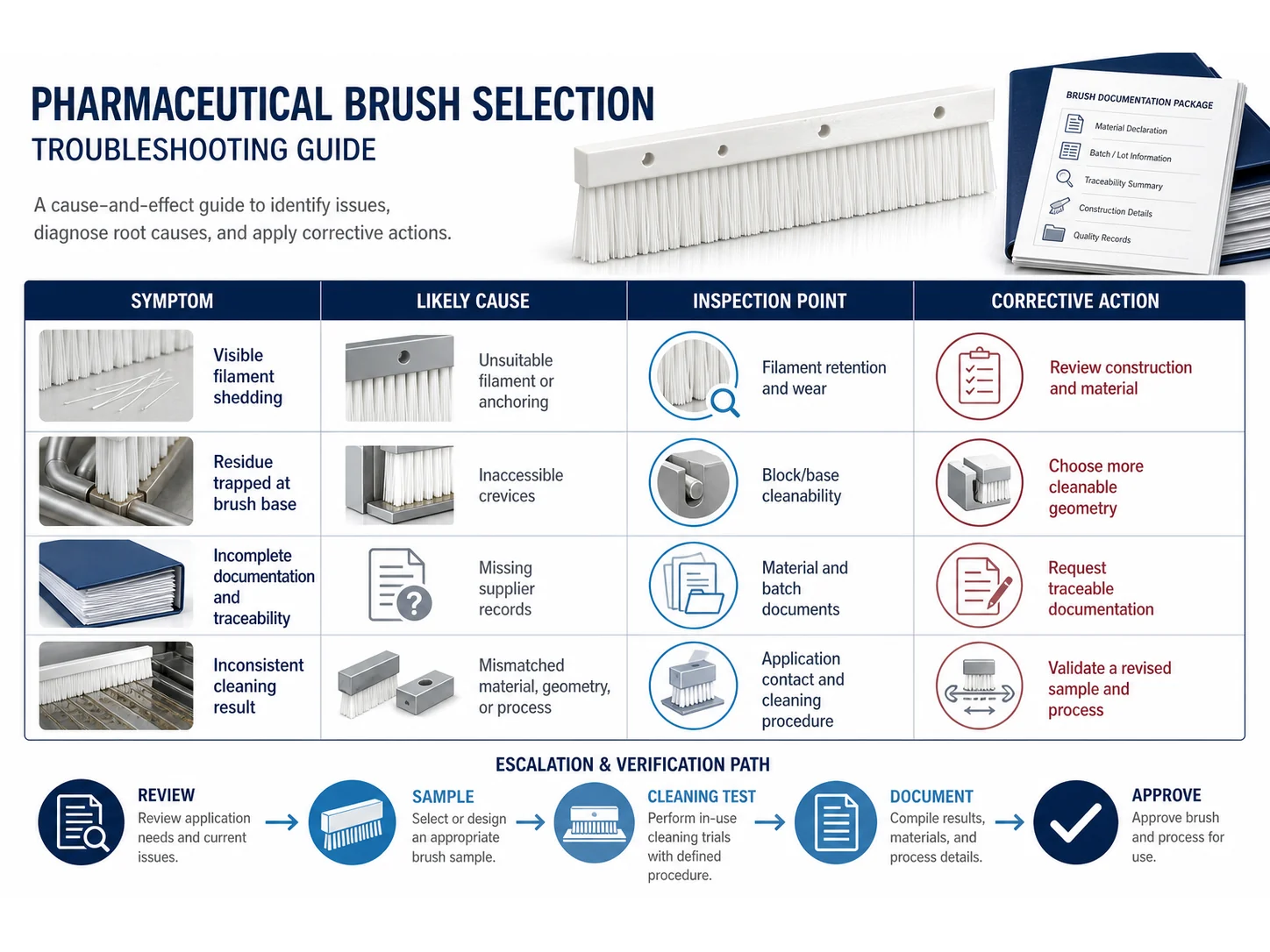 Pharmaceutical Brush Selection: Documentation, Cleanability, and Low-Shedding Requirements