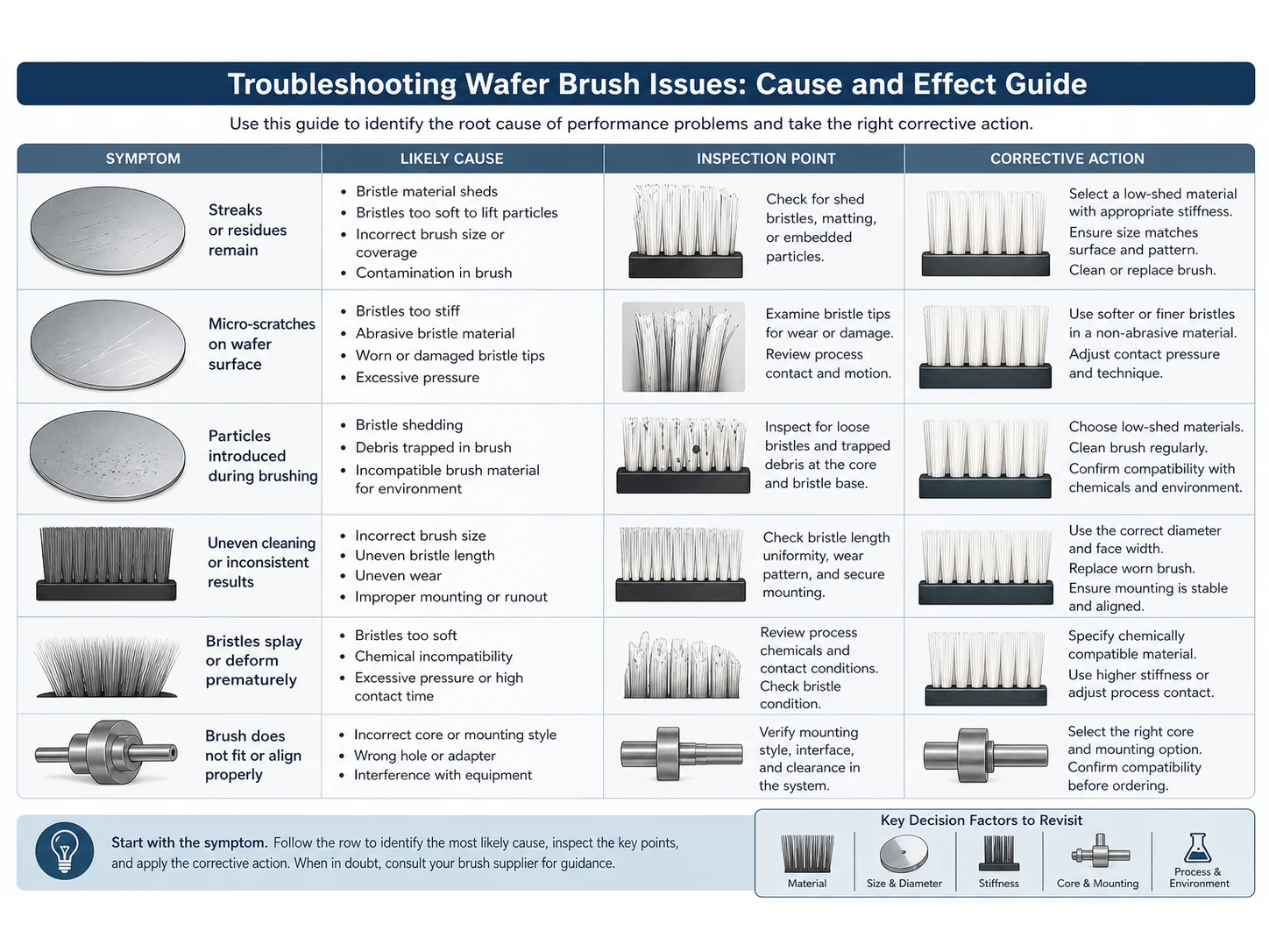 Precision Wafer Brush Guide: Materials, Size, and Mistakes for Cleanroom-Adjacent Work