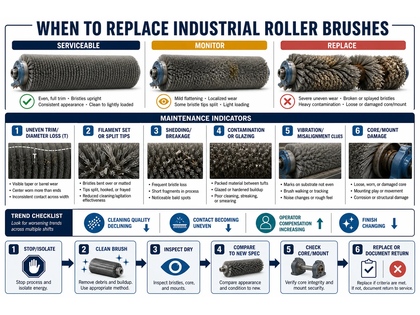 How to Determine When to Replace Industrial Roller Brushes cleaning brush guide