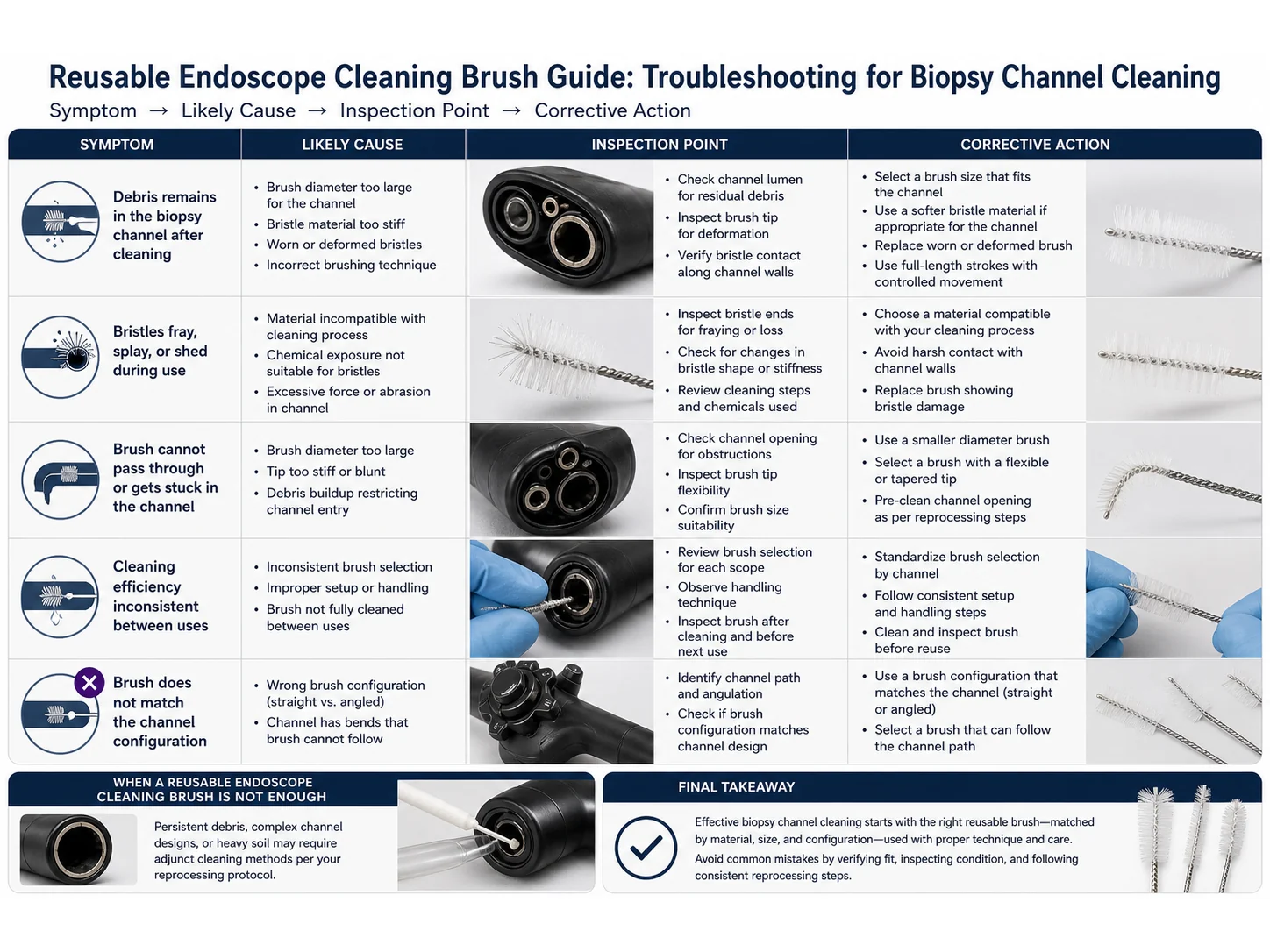 Reusable Endoscope Cleaning Brush Guide: Materials, Size, and Mistakes for Biopsy Channel Cleaning