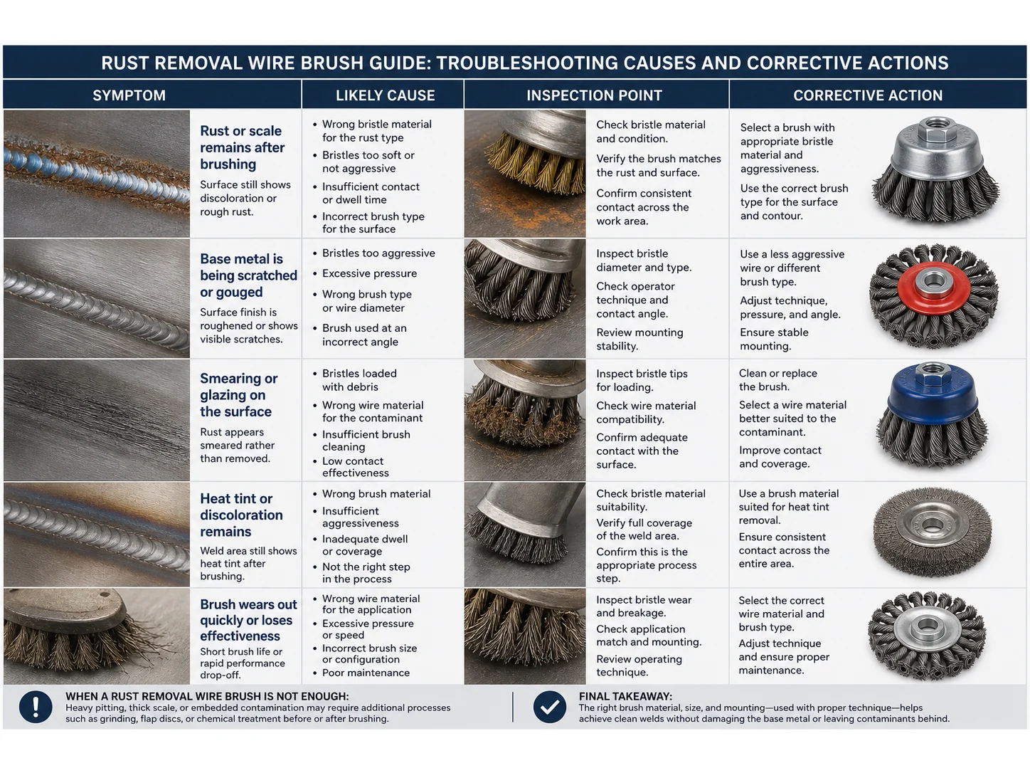 Rust Removal Wire Brush Guide: Materials, Size, and Mistakes for Weld Cleanup
