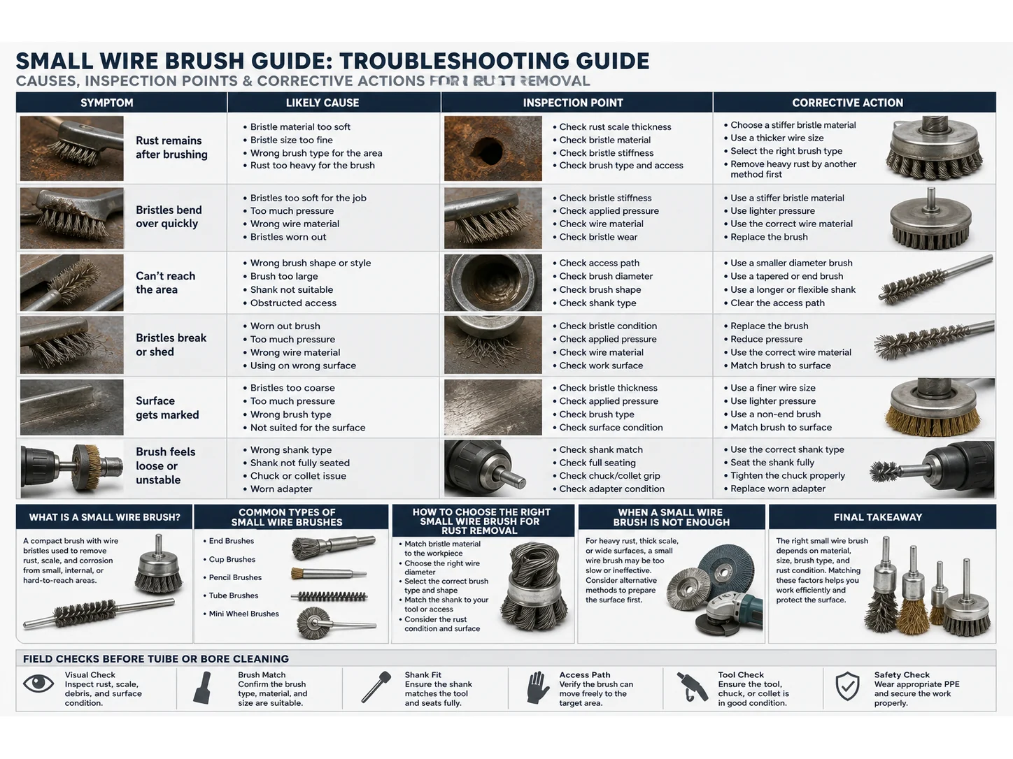 Small Wire Brush Guide: Materials, Size, and Mistakes for Rust Removal