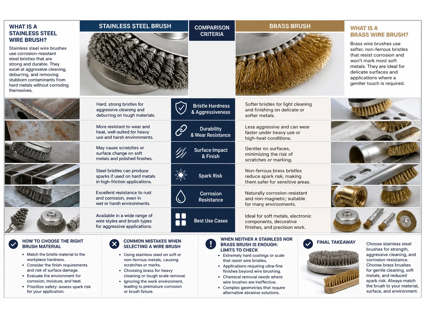 Stainless Steel vs Brass Brush: Which Material Fits Your Application?