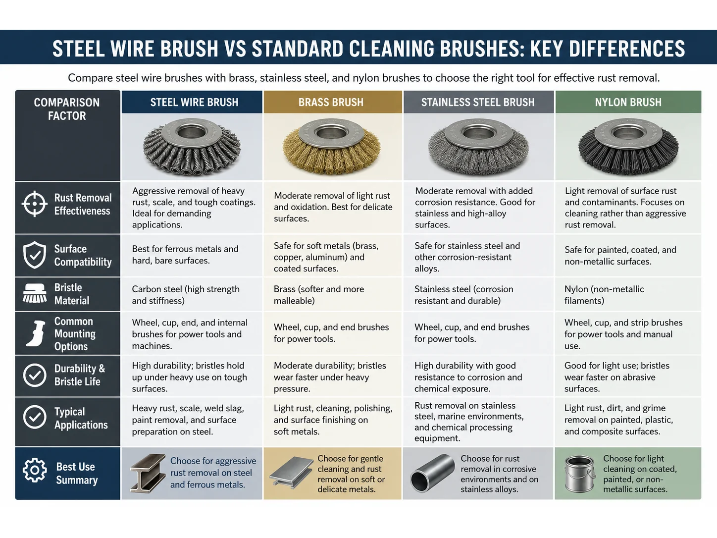Steel Wire Brush vs Standard Cleaning Brushes: Which Works Better for Rust Removal?