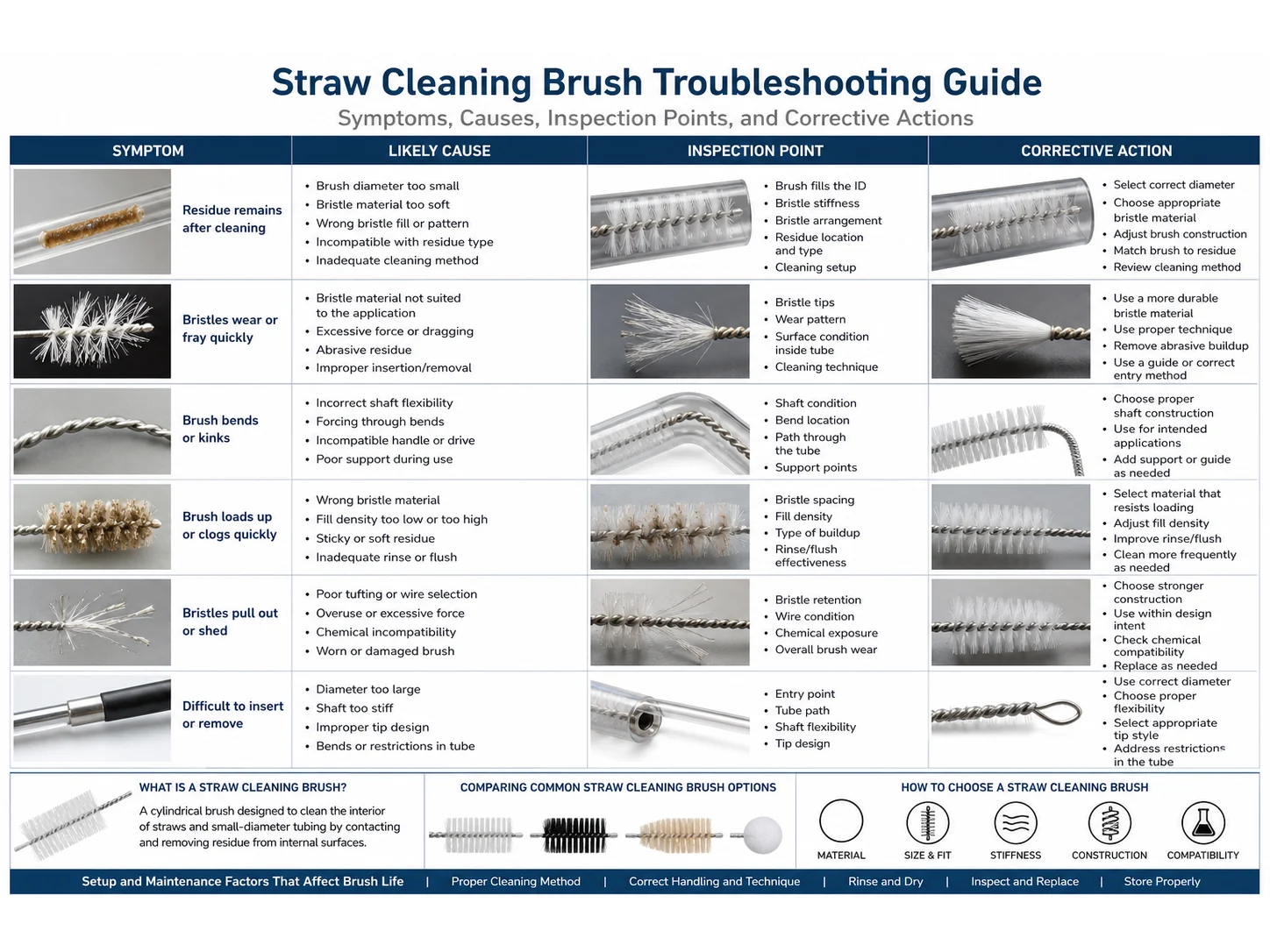 Straw Cleaning Brush Guide: Materials, Size, and Mistakes for Food and Beverage Tubing
