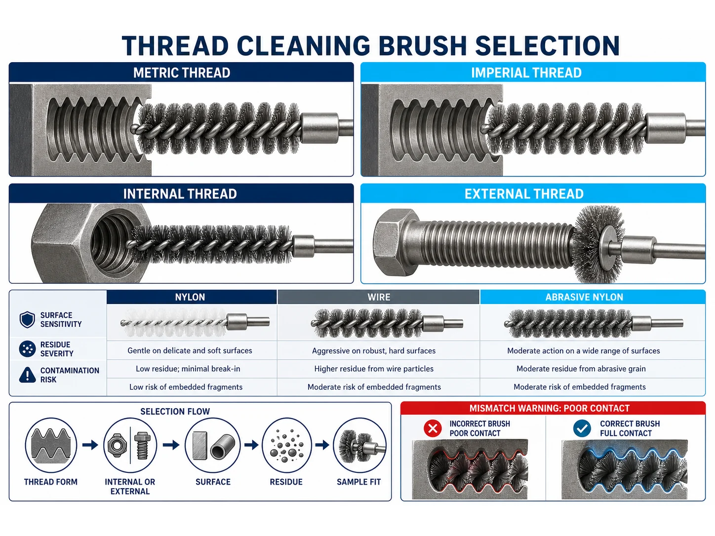 Thread Cleaning Brush Selection: Metric vs Imperial Thread Matching