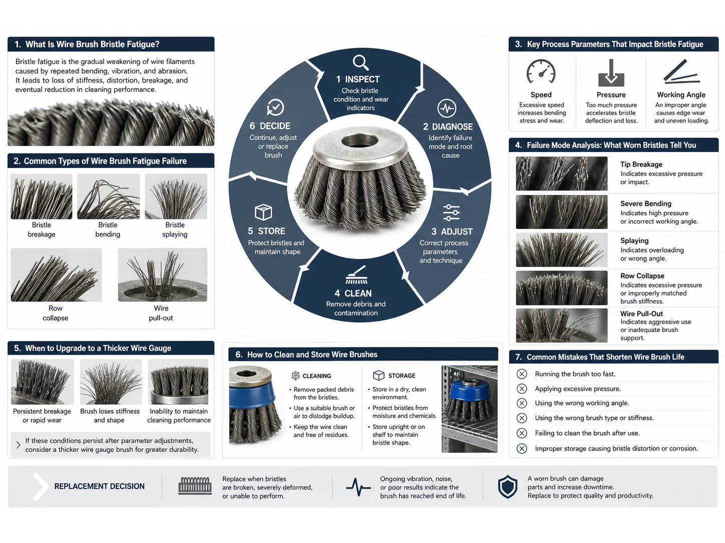 Wire Brush Bristle Fatigue: Process Parameter Impact on Brush Life