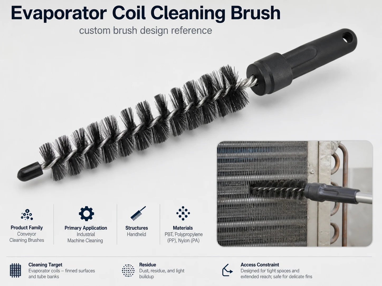 Evaporator Coil Cleaning Brush