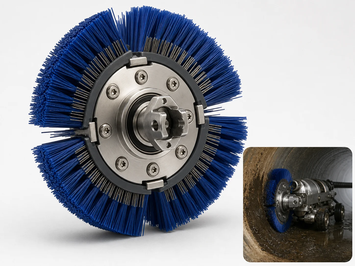 Pipe Robot Brush Attachment